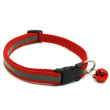 Load image into Gallery viewer, Reflective Charm and Bell Cat Collar Safety Elastic Adjustable with Soft Velvet Material 12 colors pet Product small dog collar