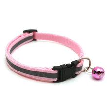 Load image into Gallery viewer, Reflective Charm and Bell Cat Collar Safety Elastic Adjustable with Soft Velvet Material 12 colors pet Product small dog collar