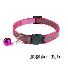 Load image into Gallery viewer, Reflective Breakaway Cat Collar Adjustable Small Pets Puppy Dog Kitten Cat Nylon Collar with Bell 12 Color Neck 19-32cm 1.0cm