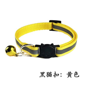 Reflective Breakaway Cat Collar Adjustable Small Pets Puppy Dog Kitten Cat Nylon Collar with Bell 12 Color Neck 19-32cm 1.0cm