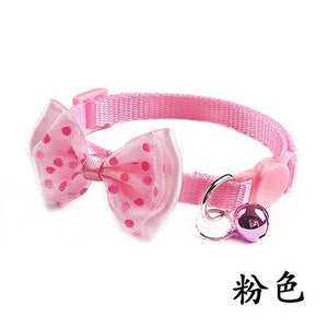 Pet Cat Grooming Bow Tie Collar 12 Colors Small Dog Kitty Cat Bowtie Quick Release Adjustable Nylon Safe Bell Collar 19-32cm