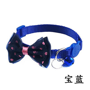 Pet Cat Grooming Bow Tie Collar 12 Colors Small Dog Kitty Cat Bowtie Quick Release Adjustable Nylon Safe Bell Collar 19-32cm