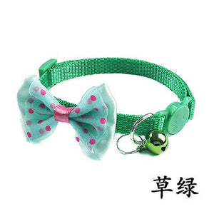 Pet Cat Grooming Bow Tie Collar 12 Colors Small Dog Kitty Cat Bowtie Quick Release Adjustable Nylon Safe Bell Collar 19-32cm