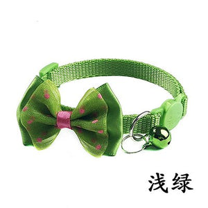 Pet Cat Grooming Bow Tie Collar 12 Colors Small Dog Kitty Cat Bowtie Quick Release Adjustable Nylon Safe Bell Collar 19-32cm