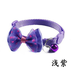 Pet Cat Grooming Bow Tie Collar 12 Colors Small Dog Kitty Cat Bowtie Quick Release Adjustable Nylon Safe Bell Collar 19-32cm