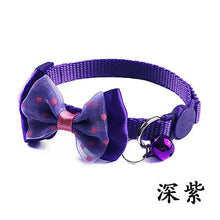 Load image into Gallery viewer, Pet Cat Grooming Bow Tie Collar 12 Colors Small Dog Kitty Cat Bowtie Quick Release Adjustable Nylon Safe Bell Collar 19-32cm