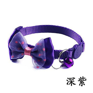 Pet Cat Grooming Bow Tie Collar 12 Colors Small Dog Kitty Cat Bowtie Quick Release Adjustable Nylon Safe Bell Collar 19-32cm