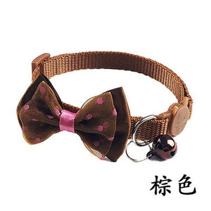 Pet Cat Grooming Bow Tie Collar 12 Colors Small Dog Kitty Cat Bowtie Quick Release Adjustable Nylon Safe Bell Collar 19-32cm