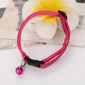 Sale Cute Dog Collar Buckle Bell Strap Adjustable strap Night Glossy Reflective Safety Pet Collar