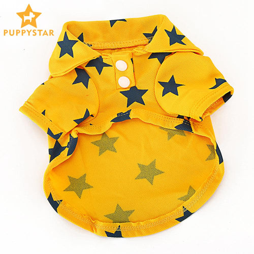 Pet Polo Tshirt Dog Clothes For Small Dogs Solid Cotton Summer Clothing For Dogs Puppy Vest Pomeranian Shirt Cat Supplies XLB001